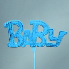 "BABY" Pick, Sign, Cake Topper - Metallic Blue on Matte Blue (Lot of 1 Bag - 12 Picks Per Bag) SALE ITEM "BABY" Pick, Sign, Cake Topper - Metallic Blue on Matte Blue (Lot of 1 Bag - 12 Picks Per Bag) SALE ITEM